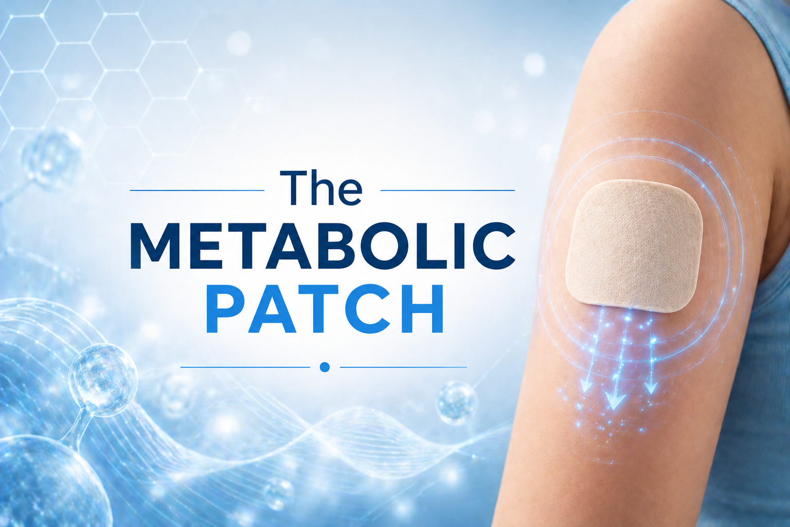 The Metabolic Patch transdermal delivery concept with skin absorption illustration