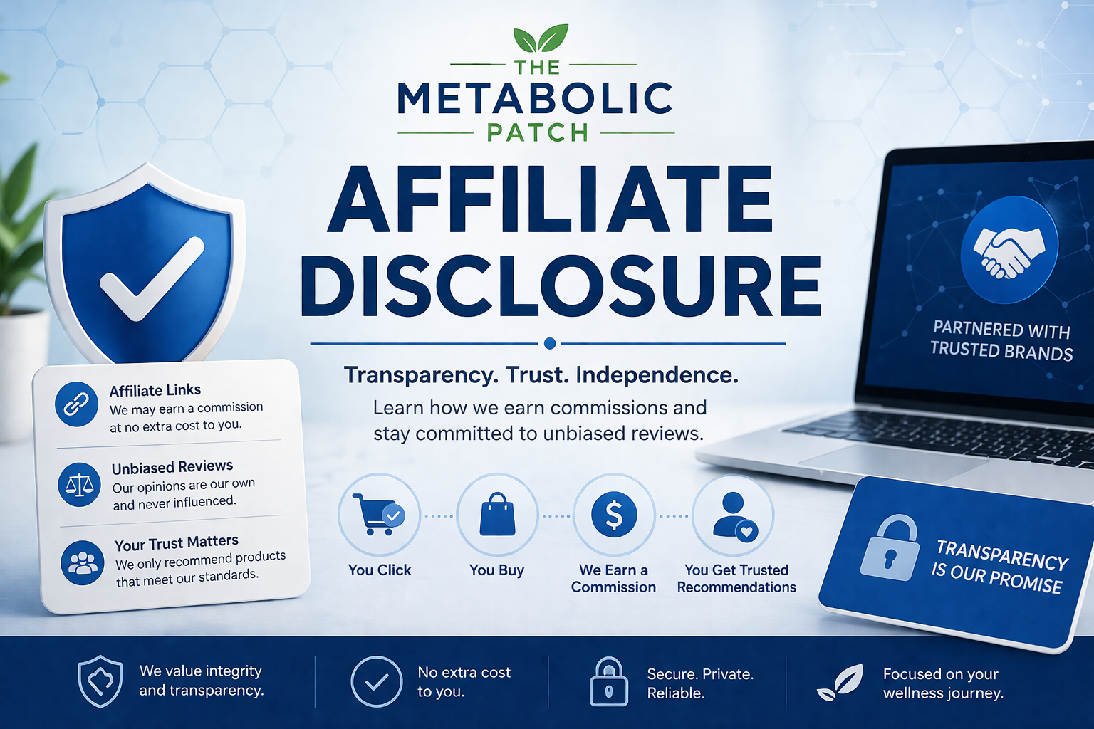 Affiliate disclosure transparency and trust concept