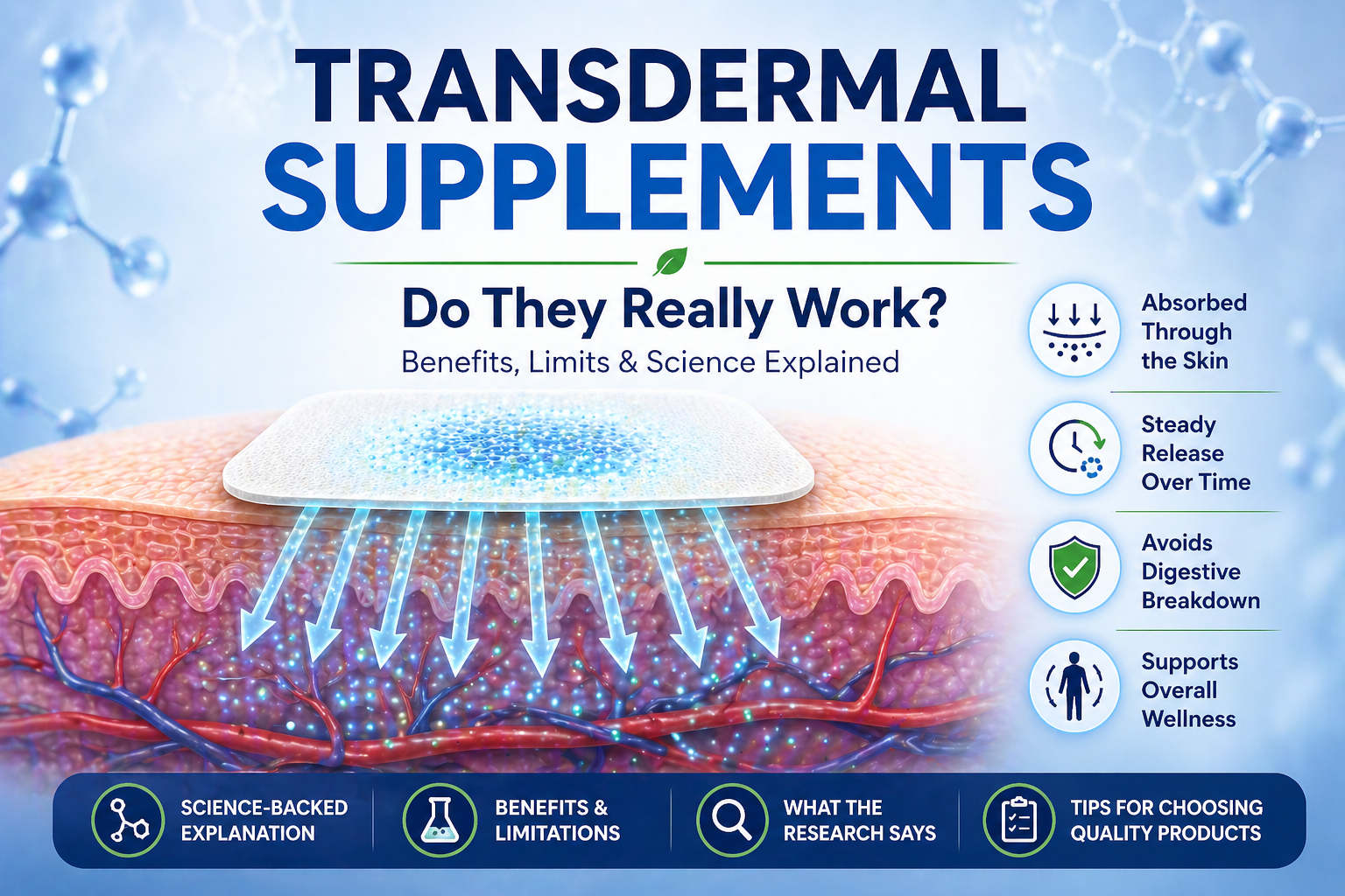 transdermal supplements patch absorption illustration