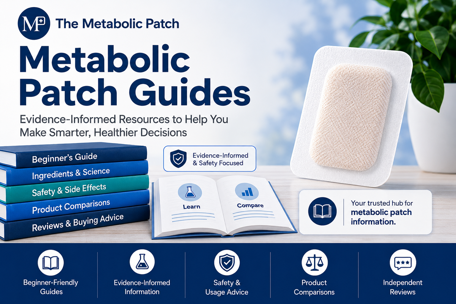 Metabolic Patch Guides featured image showing evidence-informed educational resources about metabolic patches, ingredients, safety, comparisons and independent reviews.